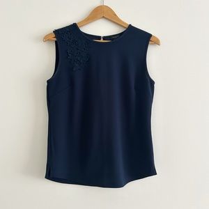 Ann Taylor navy sleeveless blouse